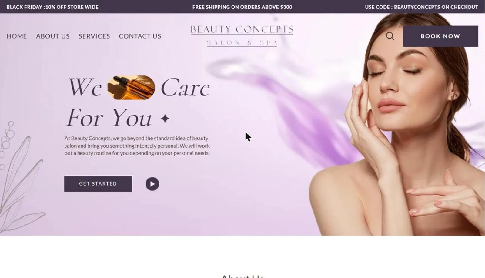 Beauty Concepts Salon & Spa desktop screen 1