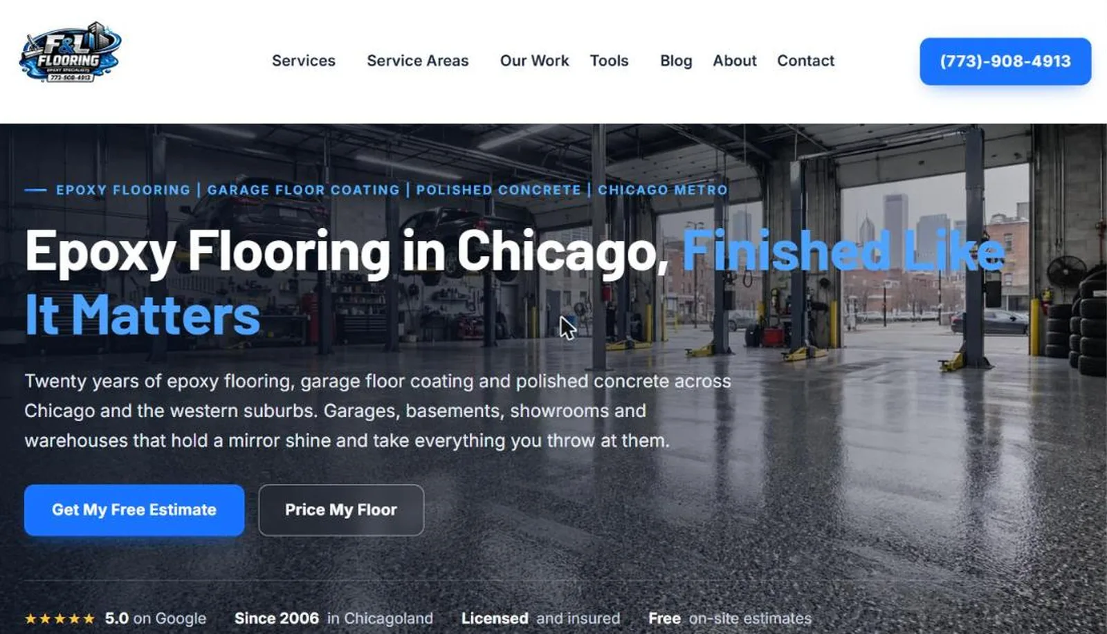 F&L Epoxy Flooring desktop screen 1